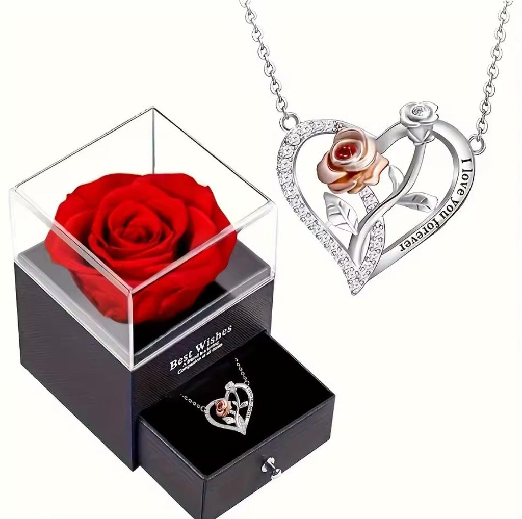 Collar con colgante de corazón elegante, para mujer inoxidable