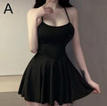 Vestido sexy alisado de mujer micro, mini para mujer , vestido lencero liso
