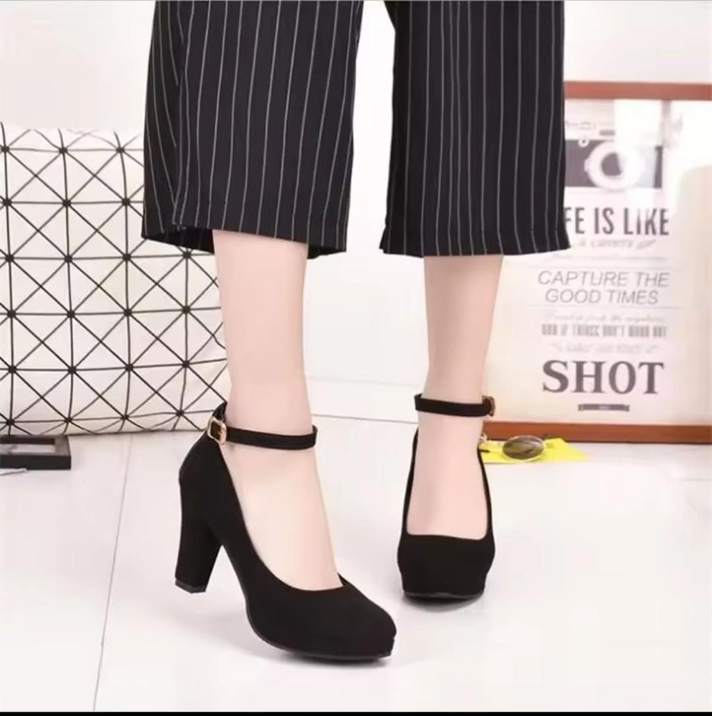 Zapatos de tacón, aterciopelados para mujer tacones altos y gruesos ,plataforma femenina.